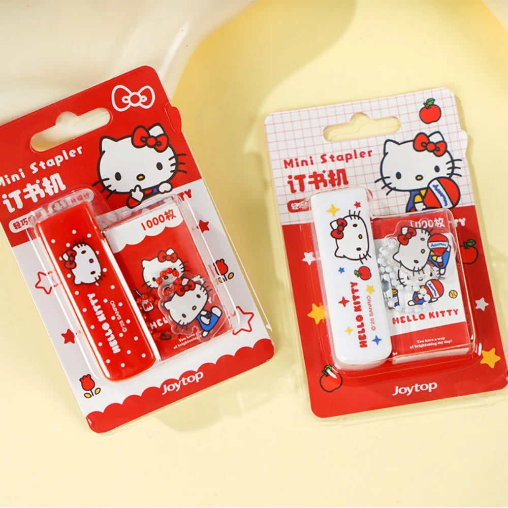 Hello Kitty Stapler Kit – Portable Mini Stapler with Staples – Cute School & Office Paper Binding Stationery Gift