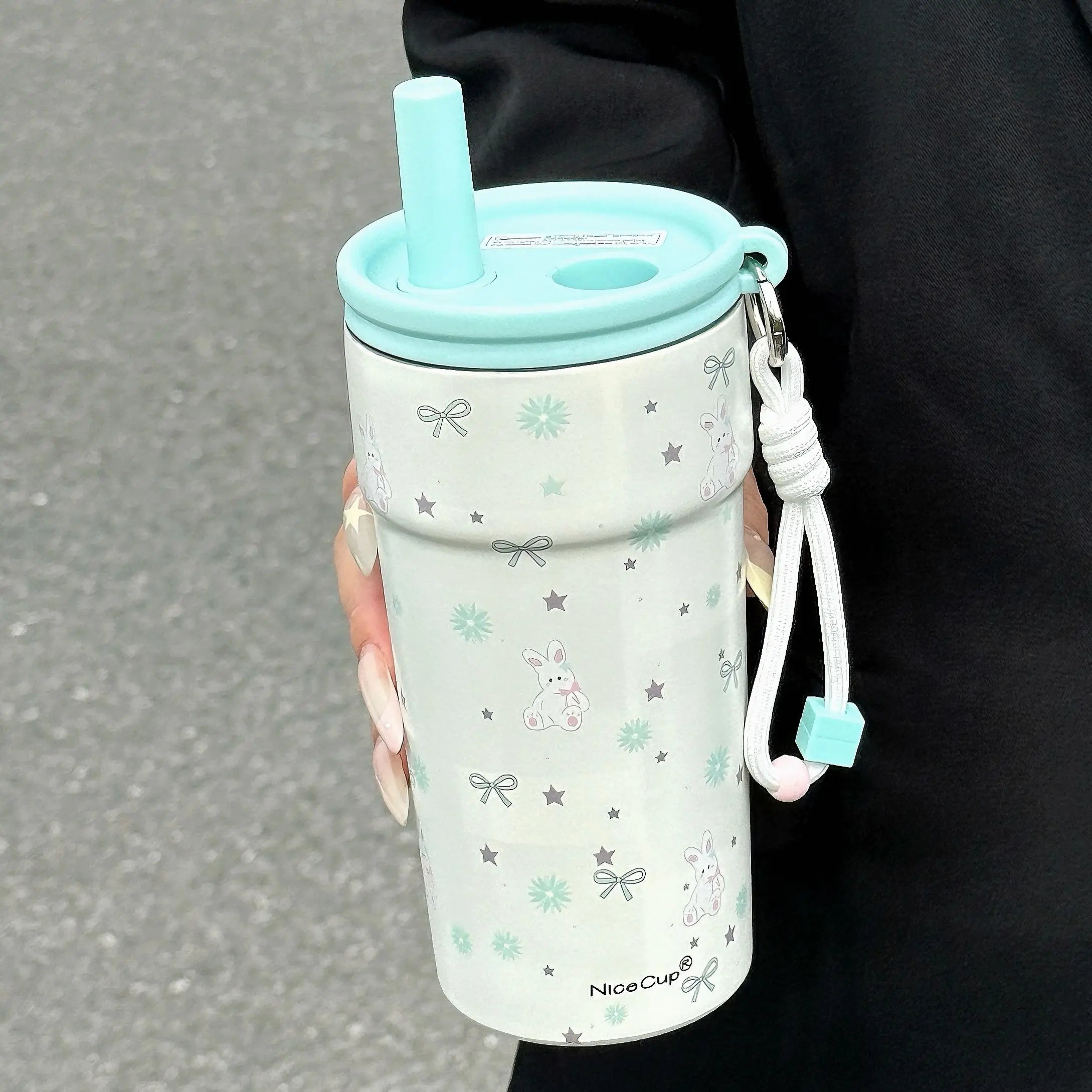 New Campus Style Sanrio Hello Kitty Insulated Tumbler with Straw – Large Capacity 316 Stainless Steel Leak-Proof Travel Coffee Cup – Cute Cartoon Water Bottle