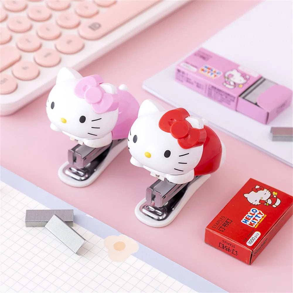 HelloKitty Cartoon Animation Handmade Stand Set Cute Manga Student Binding Machine School Office Binding Supplies Stand