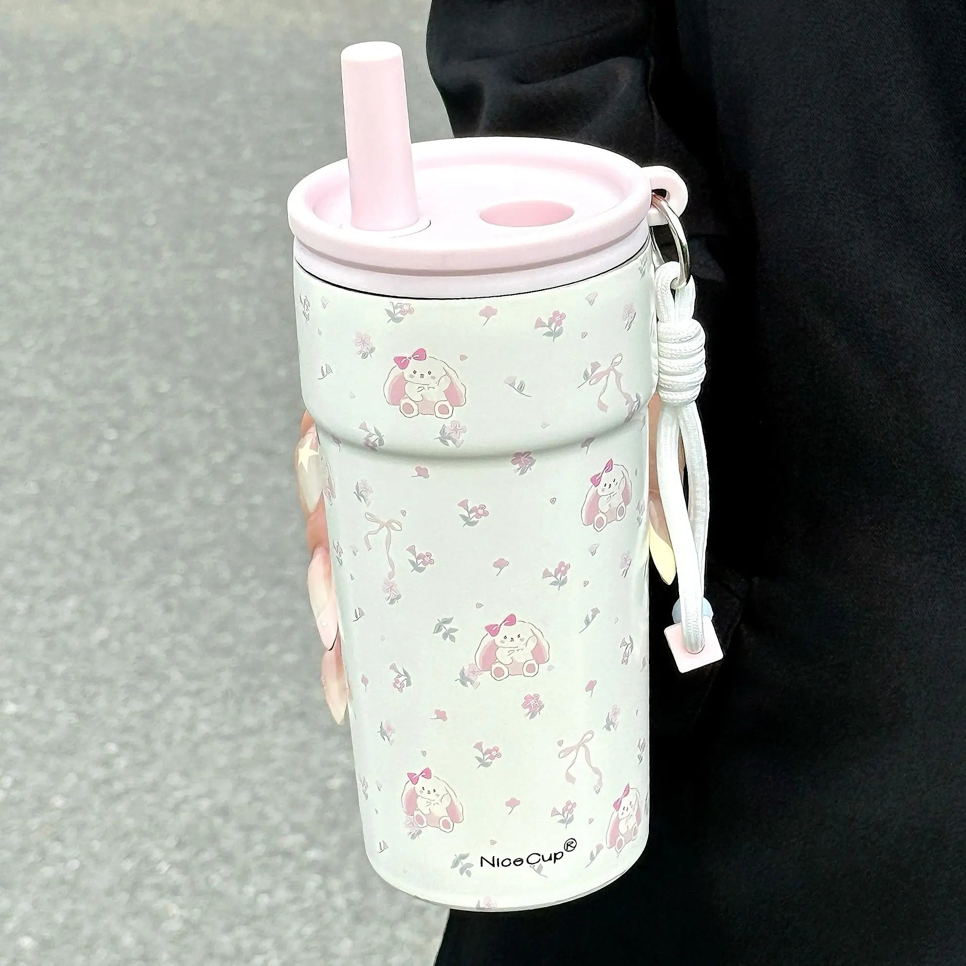 New Campus Style Sanrio Hello Kitty Insulated Tumbler with Straw – Large Capacity 316 Stainless Steel Leak-Proof Travel Coffee Cup – Cute Cartoon Water Bottle