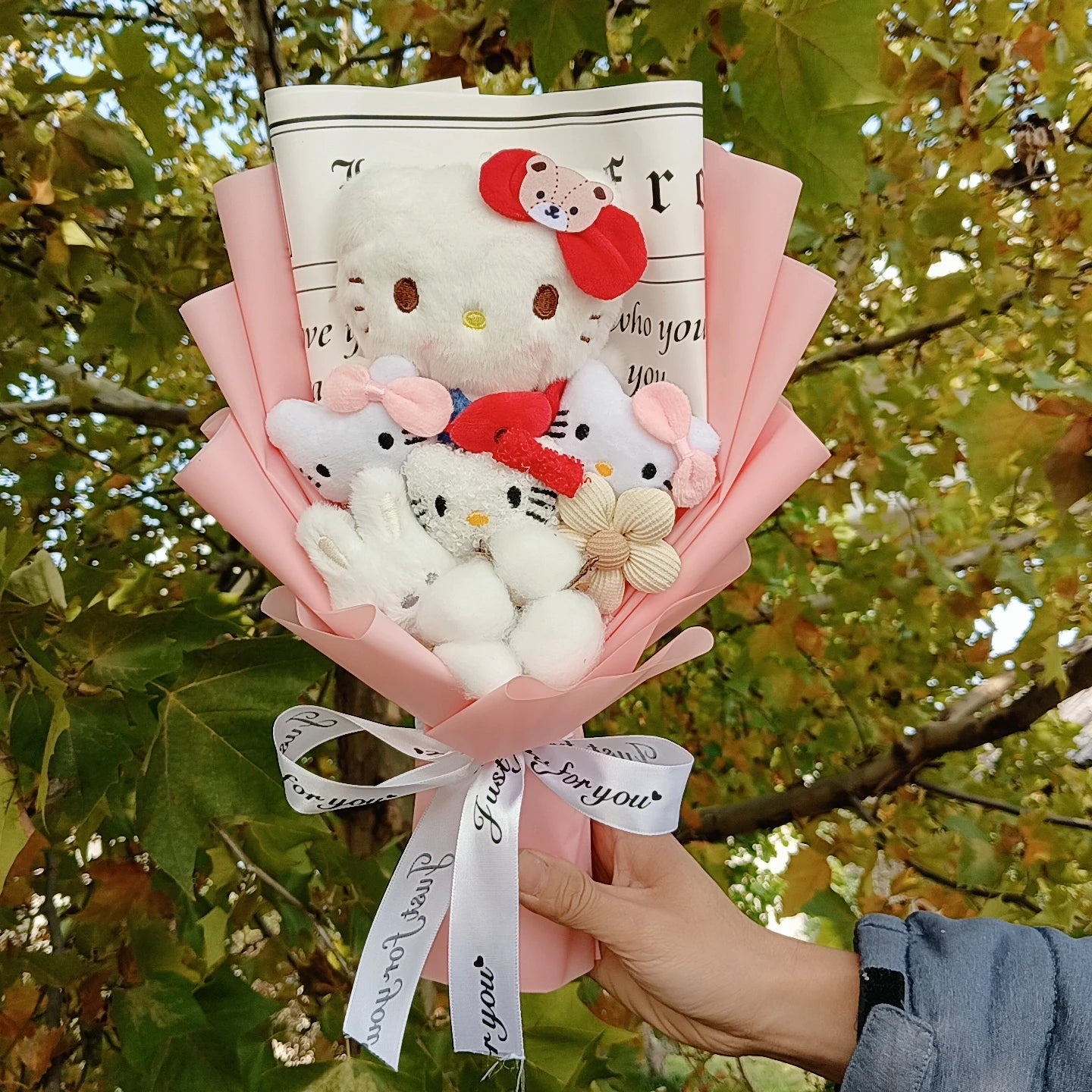 Hello Kitty Cartoon Plush Bouquet – Rose Flower Doll Arrangement for Home Decor & Gift (Valentine’s, Christmas & Wedding)