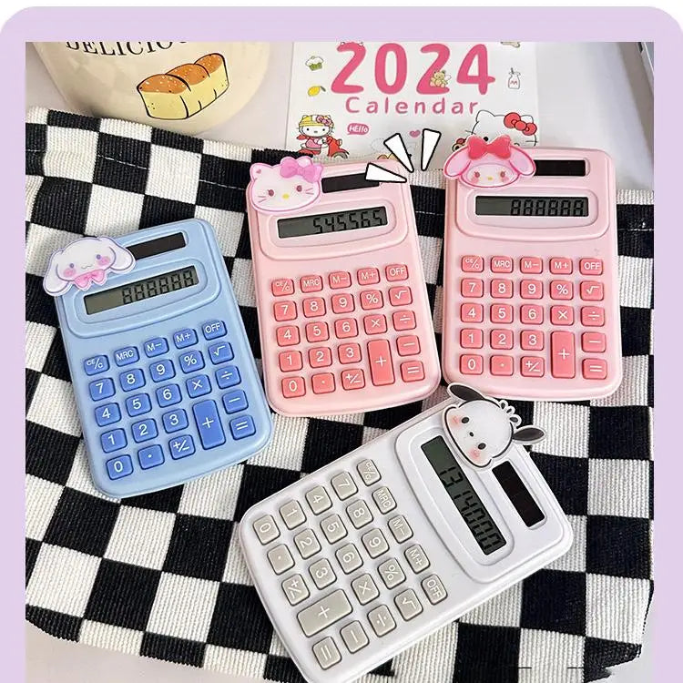 Cute Cartoon Calculator for Students Mini Portable 8-Digit Display Math Office School Supplies Accounting Tool Gift Essentials