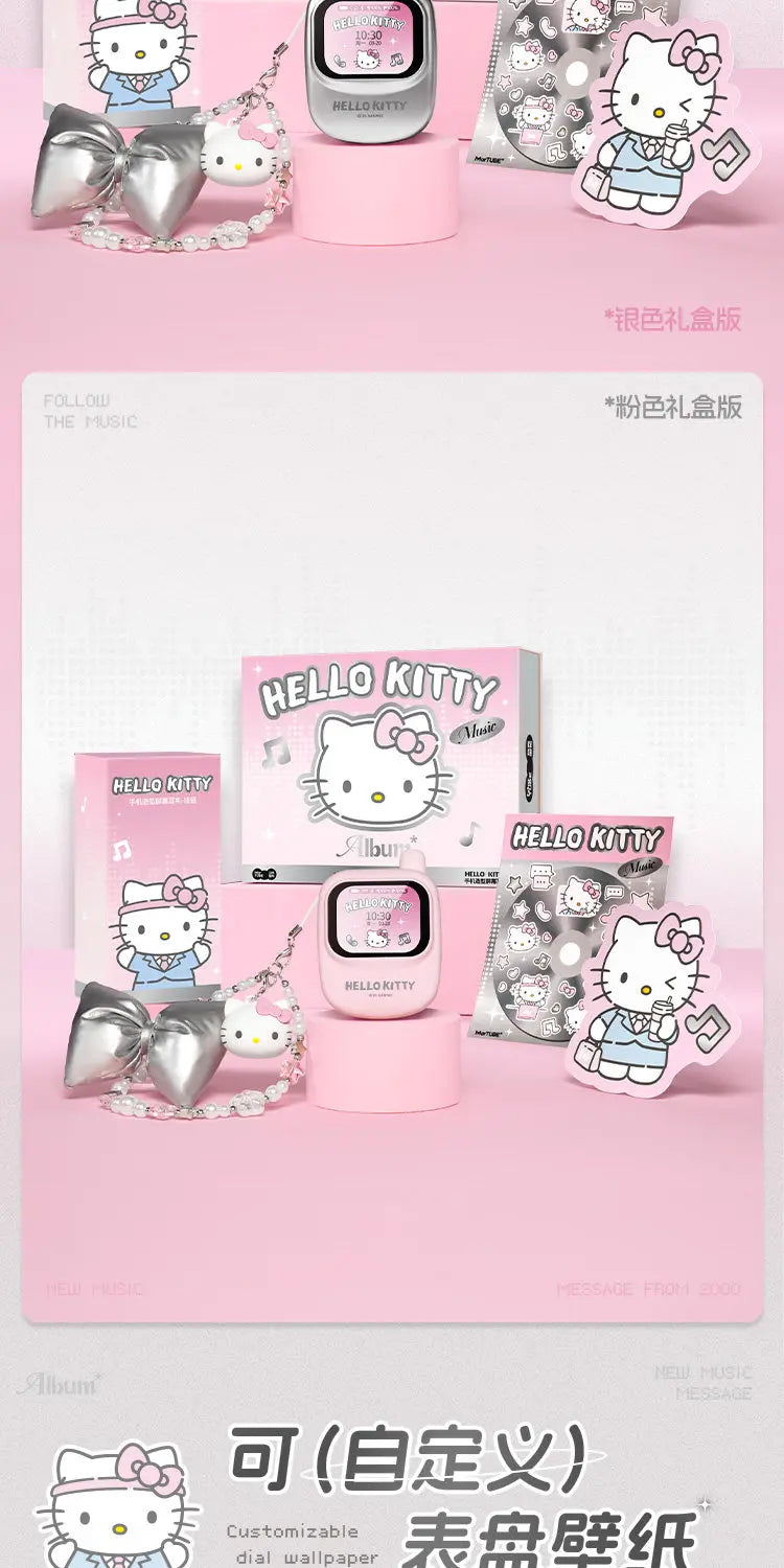 Martube Sanrio Hello Kitty Screen Display Smart Bluetooth Earbuds In-Ear Hi-Fi Sound Noise Cancelling Headset Birthday Toy Gift