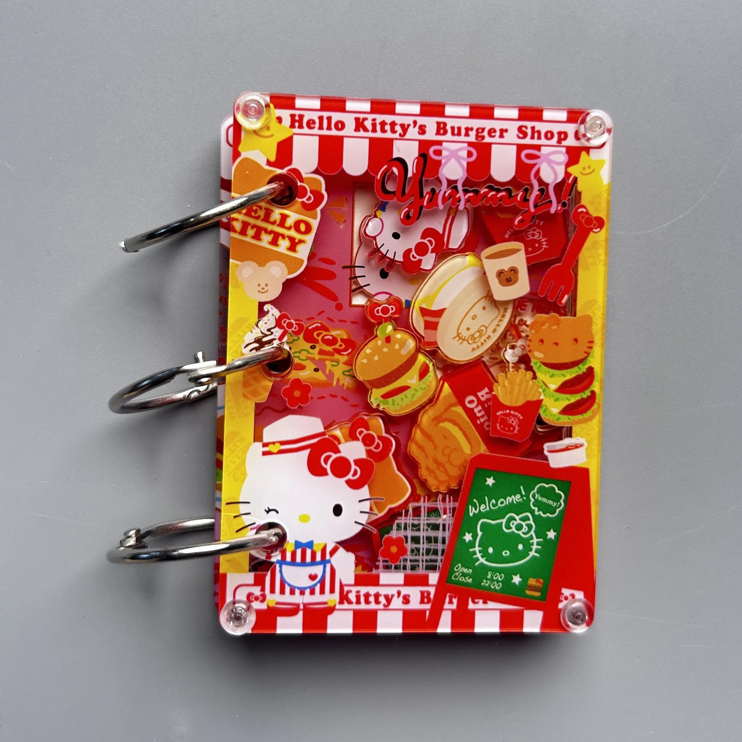 Hello Kitty Shake Book Acrylic Loose-Leaf Notebook – Cute Kawaii Cartoon DIY Student Journal – Personalized Creative Writing Book & Gift