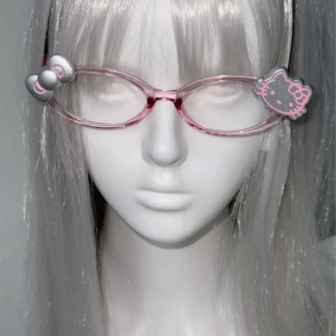 Hello Kitty Glasses Fashion Trend Personality Take Pictures Decorative Glasses Originality Cartoon Subculture Y2k Eyeglass Frame