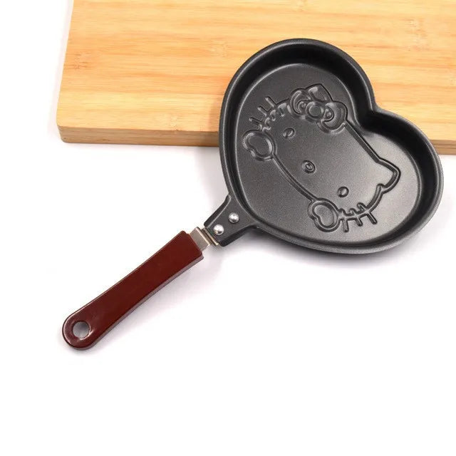 Hello Kitty Kawaii Non-Stick Frying Pan – Sanrio Anime Cartoon Muffin & Breakfast Cookware for Home & Camping