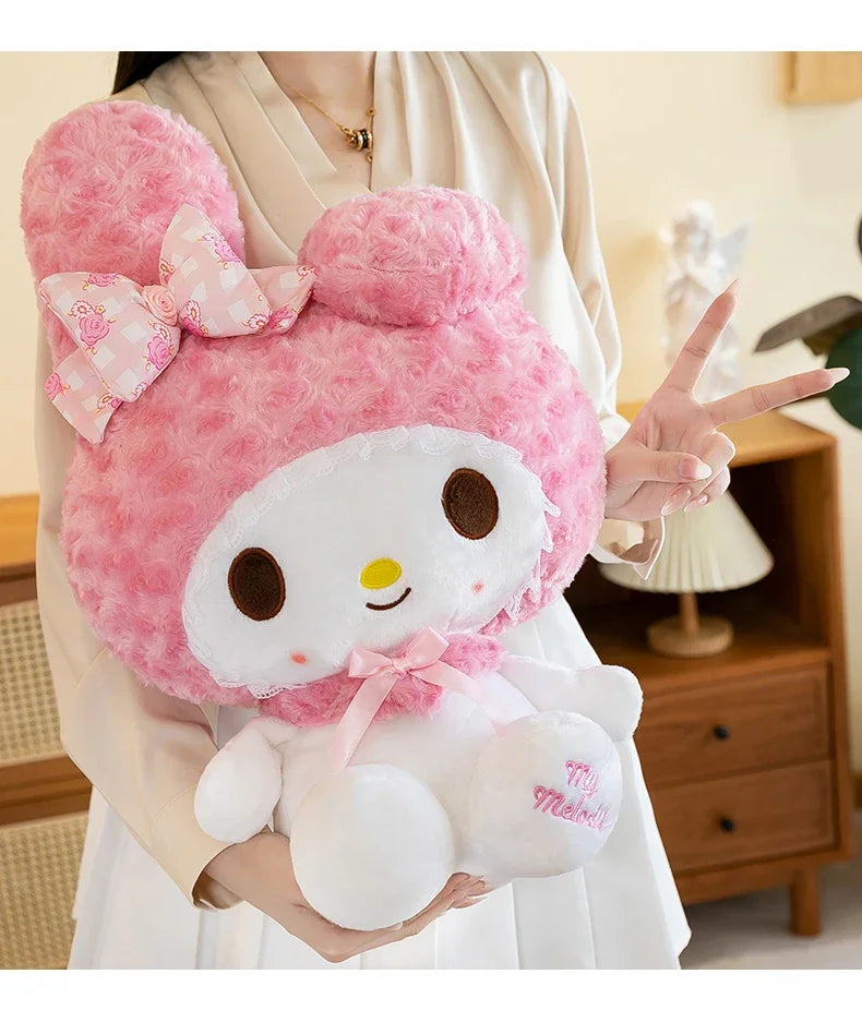 35cm Sanrio Hello Kitty Kawaii Rose My Melody Plush Toy Anime Cartoon Anime Big Size Soft Stuffed Doll Pillow Kids Birthday Gift
