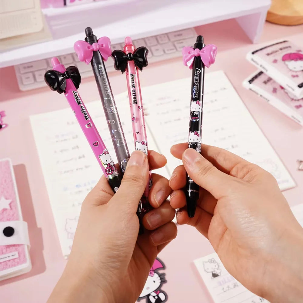 Sanrio Kuromi 0.5mm Black Gel Pen – Push-Button Cute Campus Signature Ballpoint Pen – Writing & Drawing Pen for School, Office & Gifts
