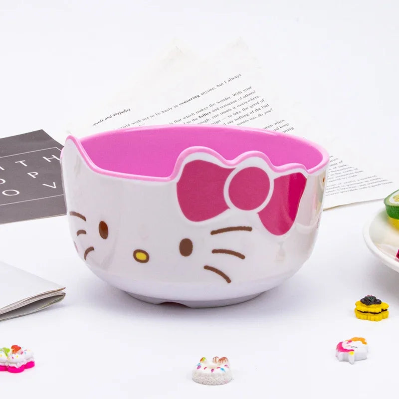 Kitty Unbreakable Kids Bowl with Large Capacity BPA-Free Dishwasher Safe Heat-Resistant Melamine Baby Tableware for Kids Adults
