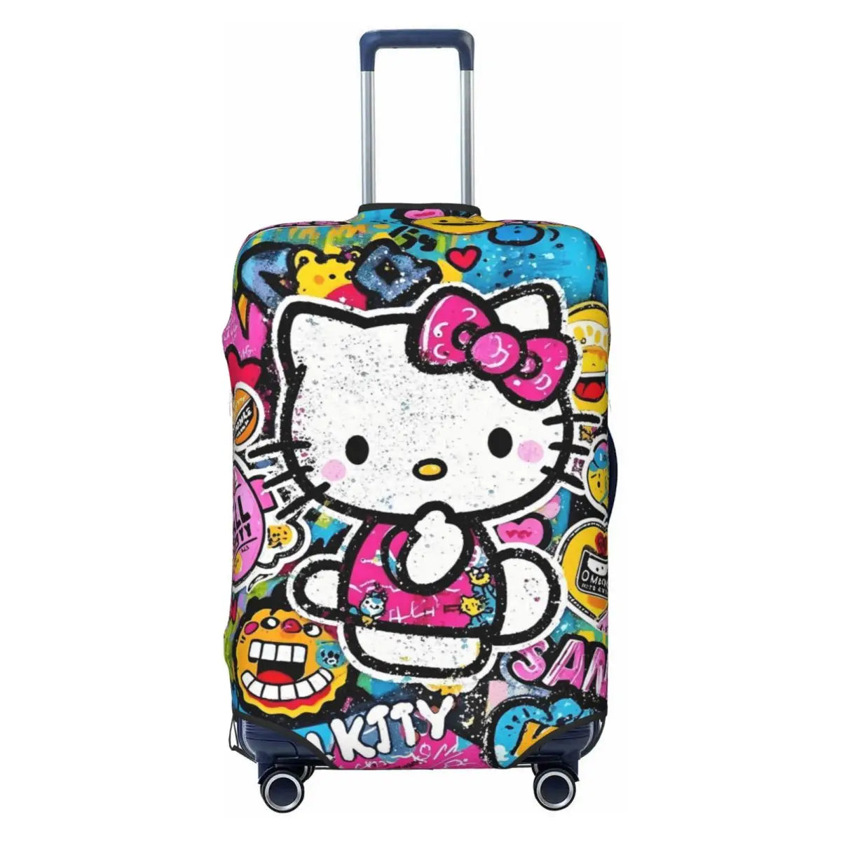 Custom Girls Kitten Classical Printing Luggage Cover Elastic Cute KT Cat Travel Suitcase Protective Covers Fits 18-32 Inch