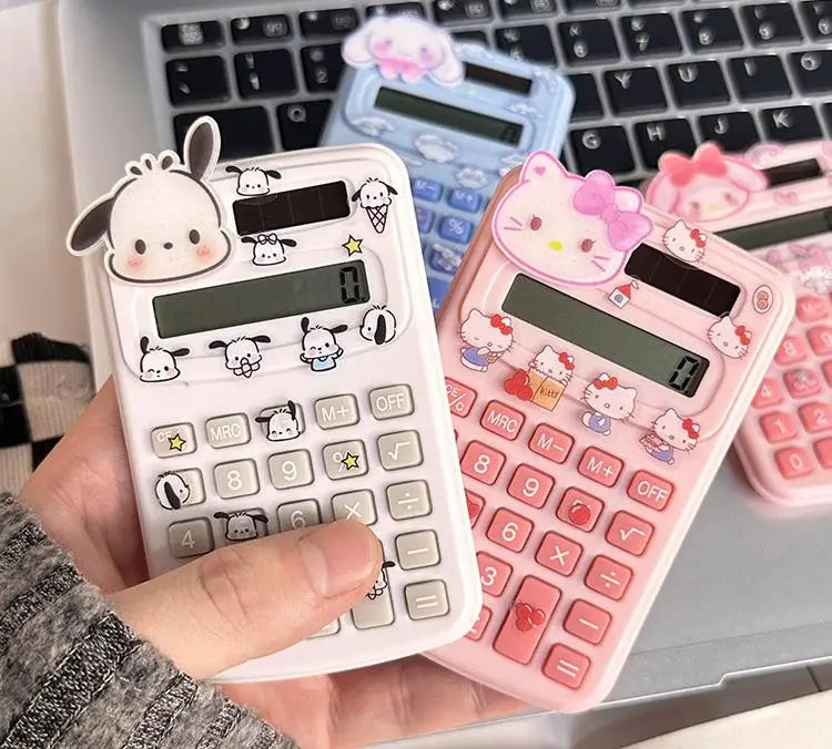 Cute Cartoon Calculator for Students Mini Portable 8-Digit Display Math Office School Supplies Accounting Tool Gift Essentials