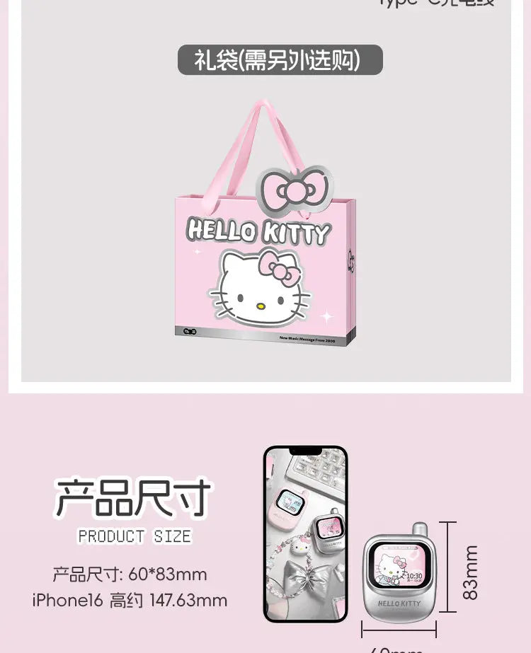 Martube Sanrio Hello Kitty Screen Display Smart Bluetooth Earbuds In-Ear Hi-Fi Sound Noise Cancelling Headset Birthday Toy Gift