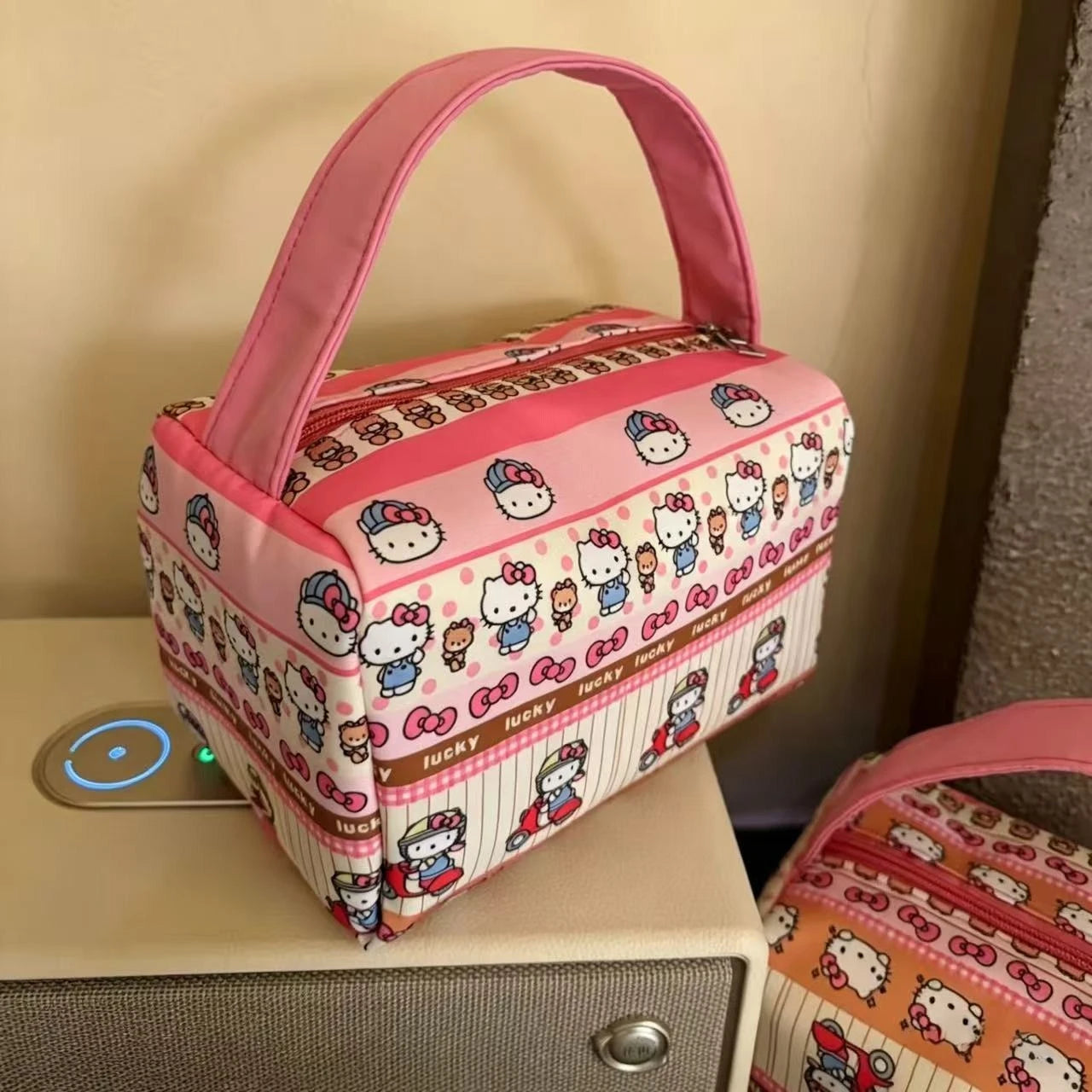 Hello Kitty Cartoon Makeup Bag – Portable Travel Toiletry & Cosmetic Handbag for Women and Girls