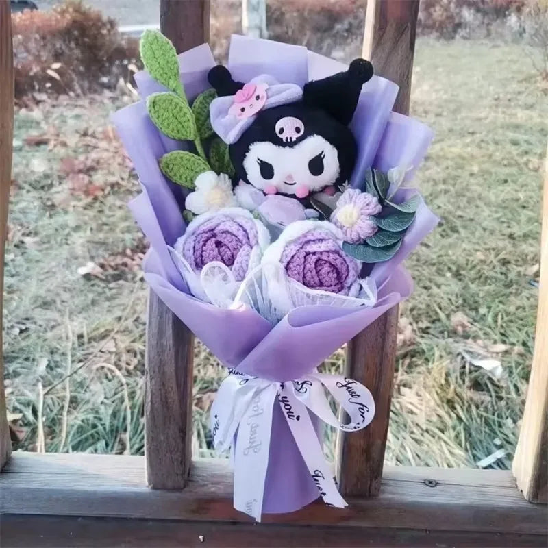 Hello Kitty Cartoon Plush Bouquet – Rose Flower Doll Arrangement for Home Decor & Gift (Valentine’s, Christmas & Wedding)