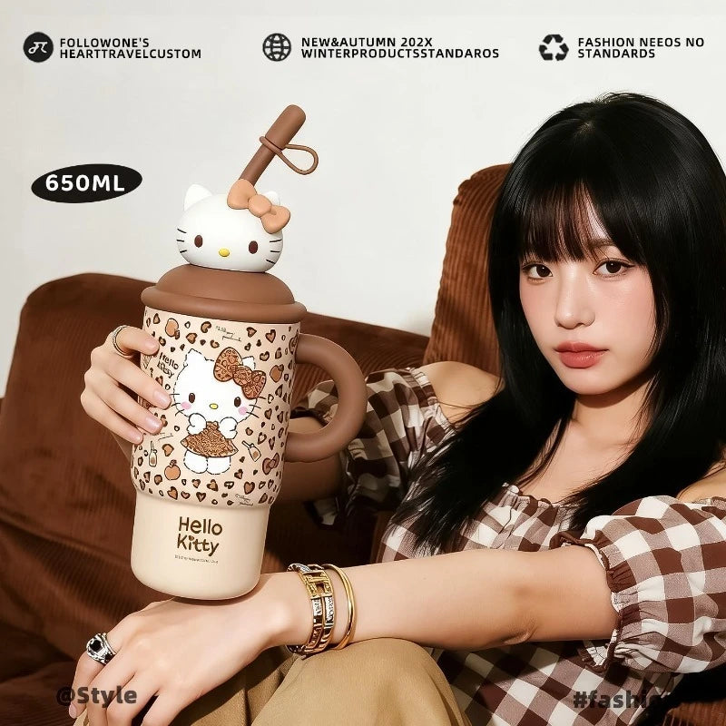 Sanrio Hello Kitty Bestie Sweethearts Birthday Gift Practical Water Cup Ice Bully Cup Lovable Fashion Send A Friend Away Cartoon