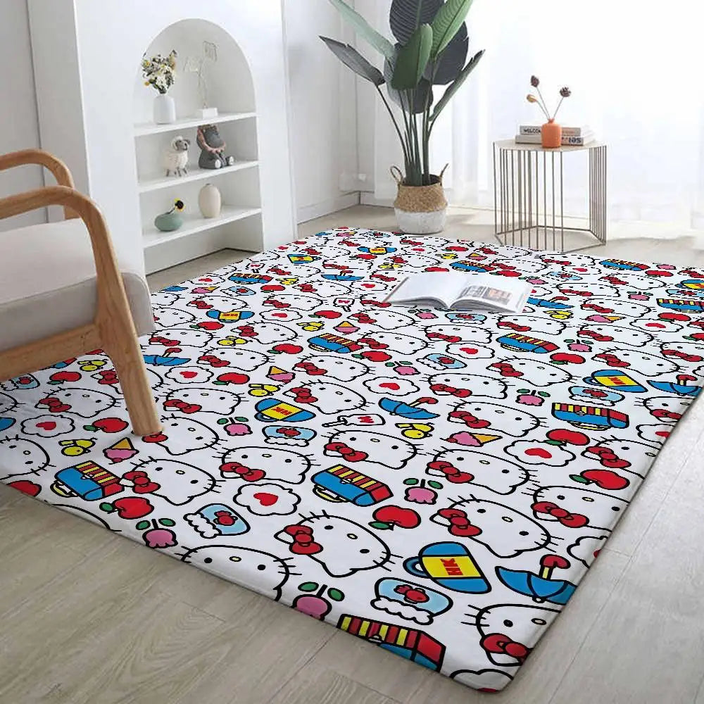 Hello Kitty Flannel Floor Mat – Cute Doormat for Bathroom, Kitchen & Entrance Home Decor