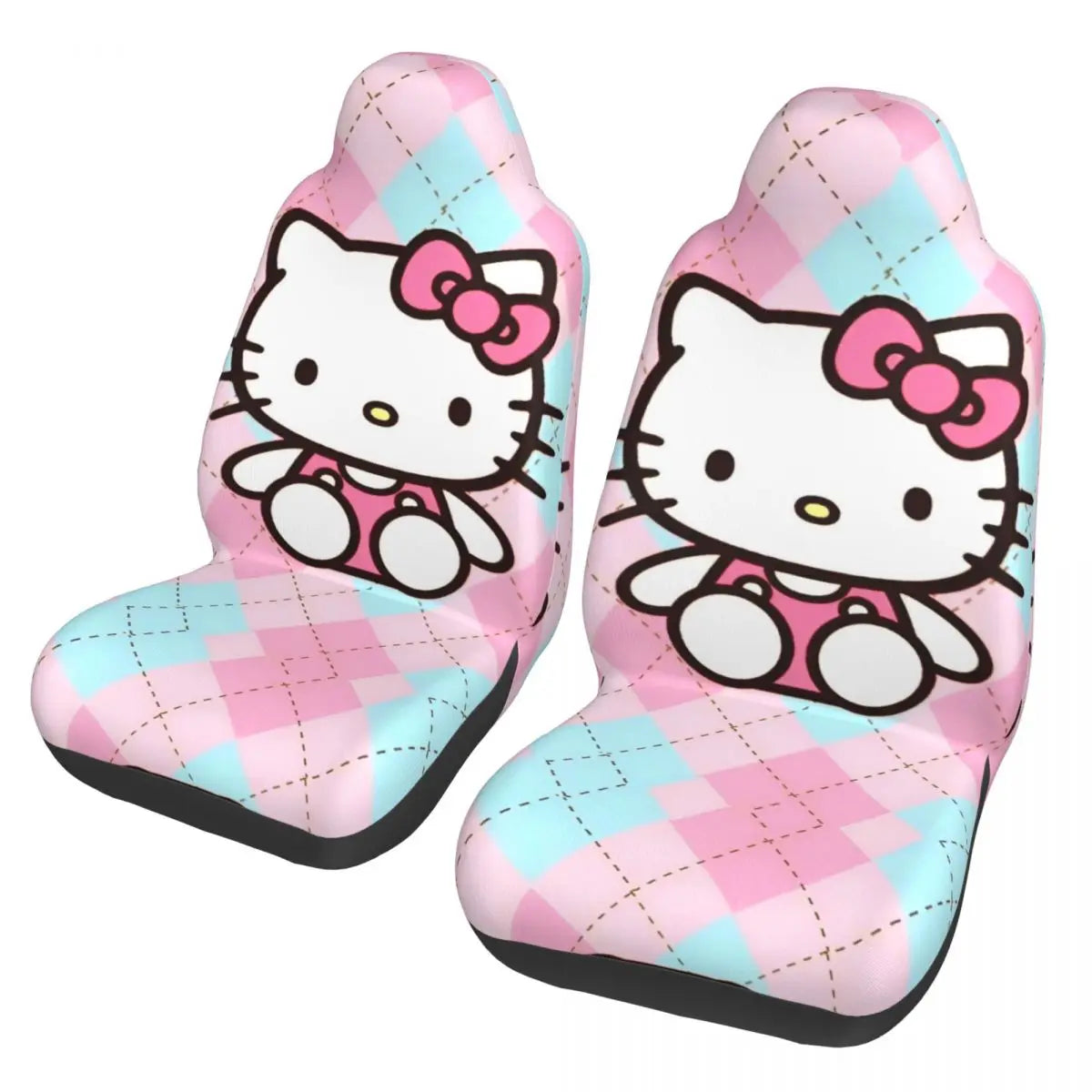 Hello Kitty Pink Leopard Car Seat Cover – Universal Four Seasons Seat Protector Cushion for Cars
