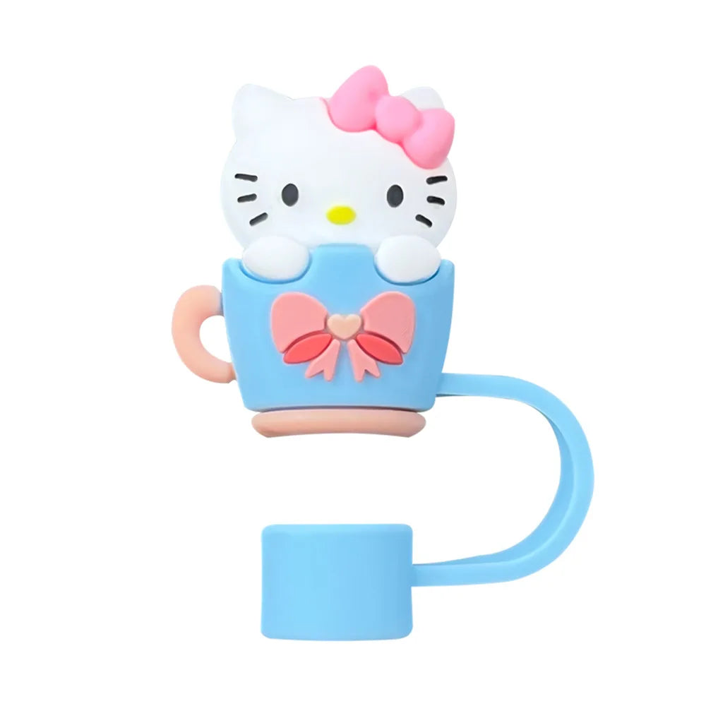 10mm Straw Cap Hello Kitty Straw Cover Water Cup Dustproof Straw Cover Food Grade Recyclable Y2k Fashion Toy Anime Cartoon Frind