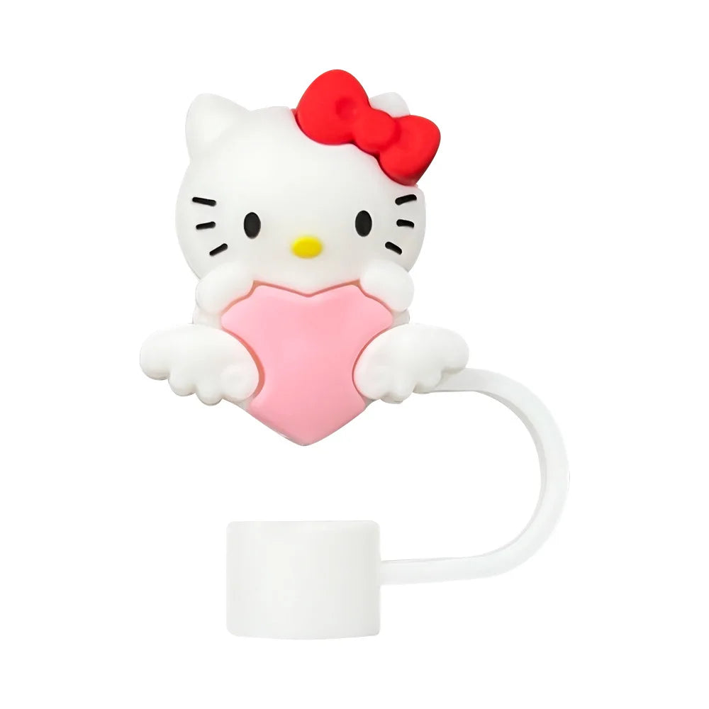10mm Straw Cap Hello Kitty Straw Cover Water Cup Dustproof Straw Cover Food Grade Recyclable Y2k Fashion Toy Anime Cartoon Frind