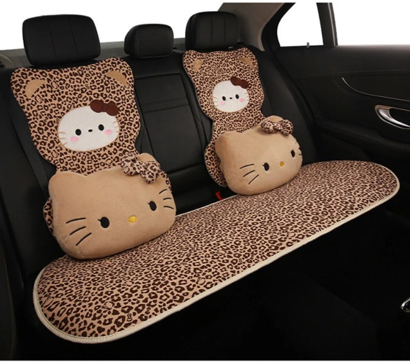 Hello Kitty Car Neck & Lumbar Support Pillow Set – Cute Cartoon Headrest Cushion for Travel & Driving Comfort