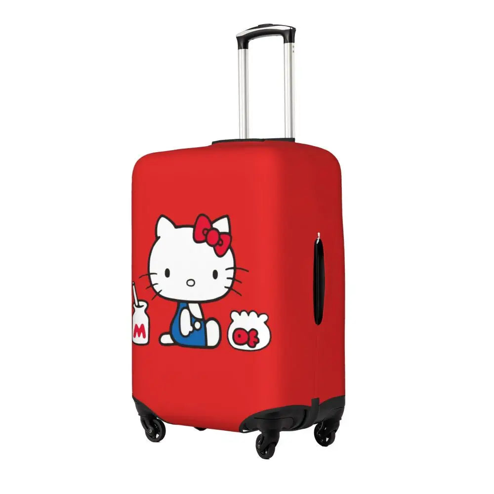Custom Girls Kitten Classical Printing Luggage Cover Elastic Cute KT Cat Travel Suitcase Protective Covers Fits 18-32 Inch