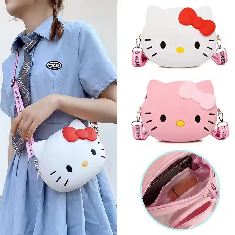 Hello Kitty 3D Crossbody Bag – Kawaii Small Messenger Phone Purse (11cm / 19cm) for Women & Girls