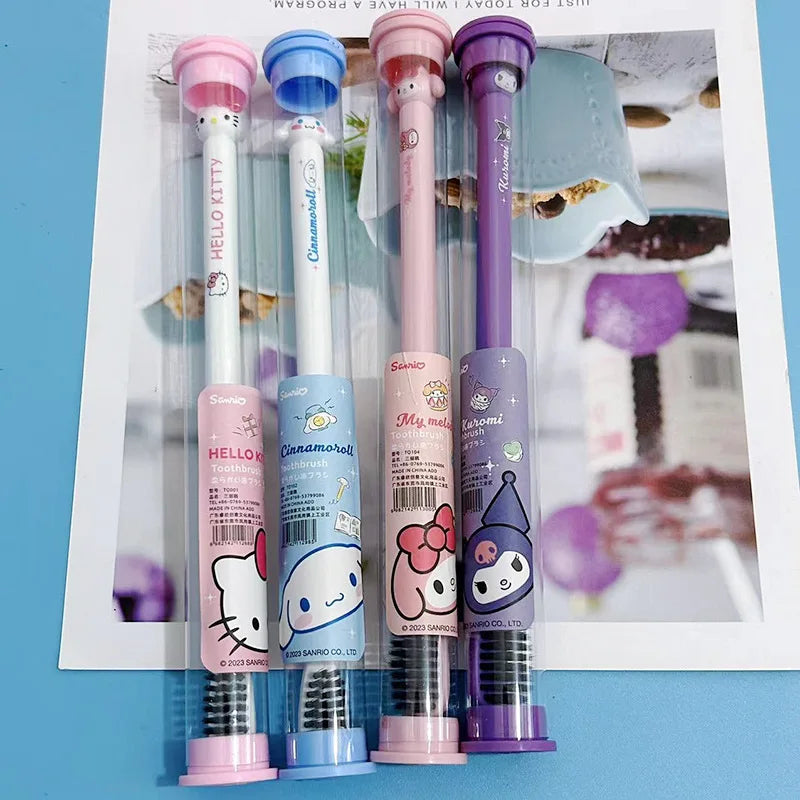 Kawaii Sanrios Widen Soft Bristle Toothbrush Eco Friendly Portable Fiber Brush for Premium Oral Hygiene Student Children Gift