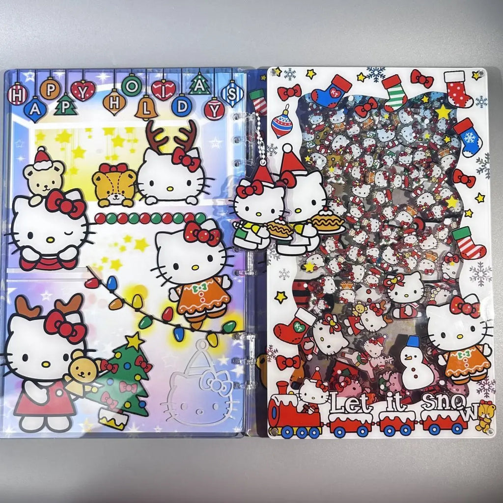 Hello Kitty Shake Book Acrylic Loose-Leaf Notebook – Cute Kawaii Cartoon DIY Student Journal – Personalized Creative Writing Book & Gift