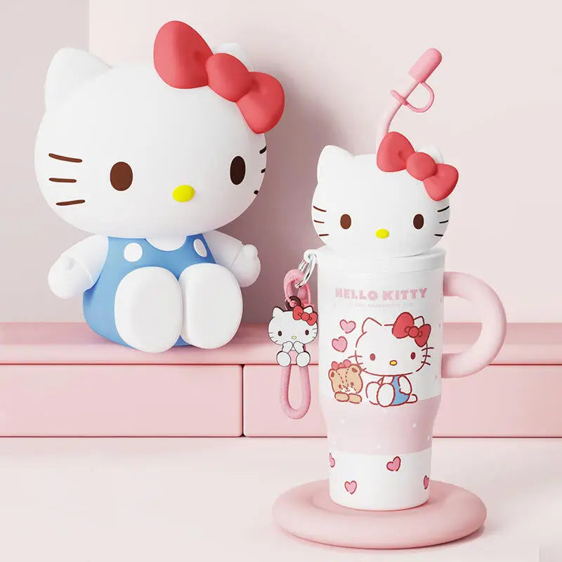Hello Kitty Thermos Cup with Straw – Cute Double Drink Insulated Water Bottle for School, Travel & Daily Use