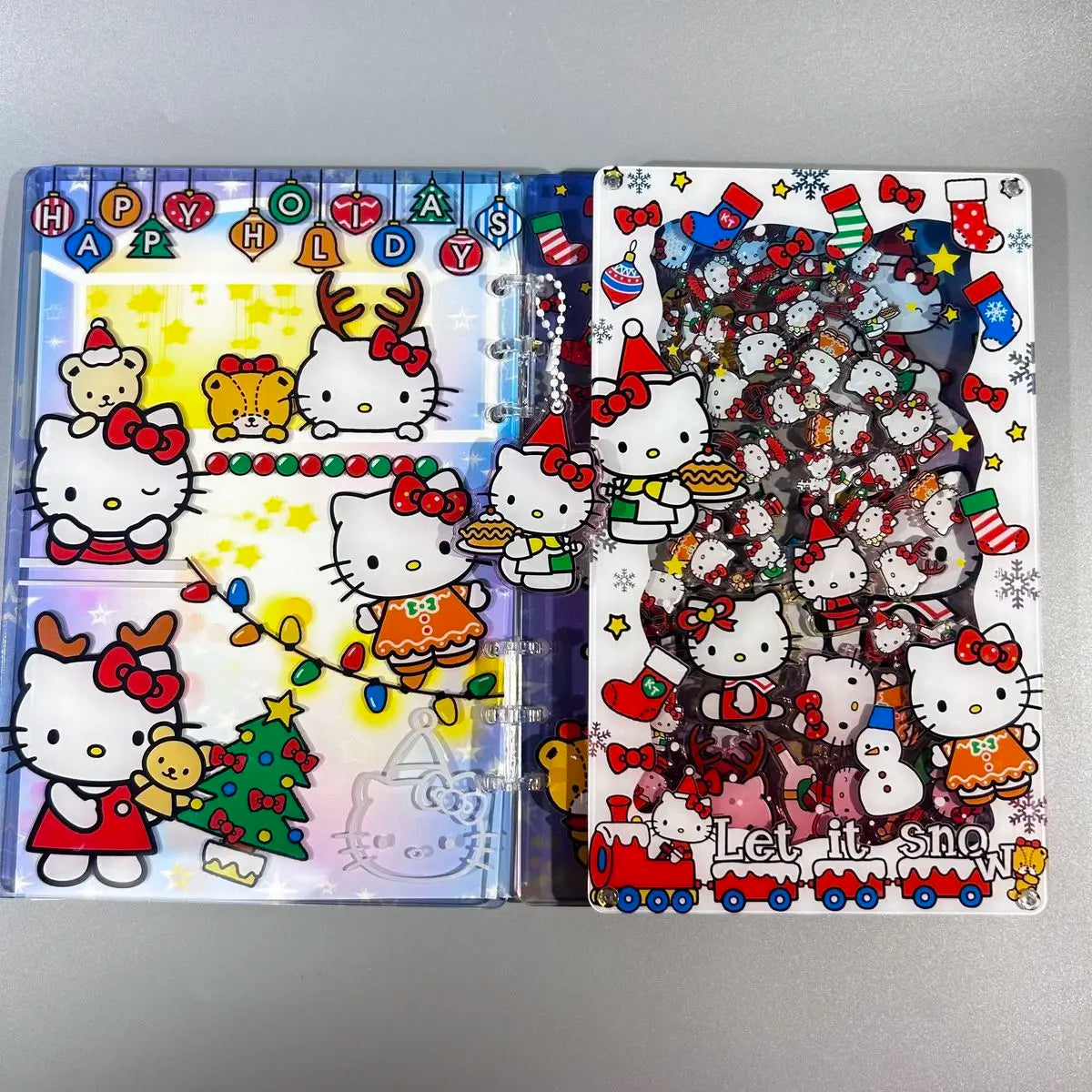 Hello Kitty Shake Book Acrylic Loose-Leaf Notebook – Cute Kawaii Cartoon DIY Student Journal – Personalized Creative Writing Book & Gift