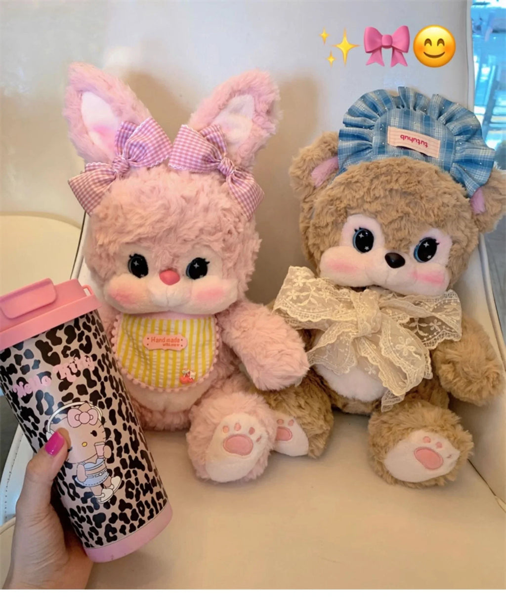 Cartoon Leopard HelloKitty Mug Stainless Steel Student Straw Double-drinking Large-capacity Coffee Cup Lovely Birthday Gift