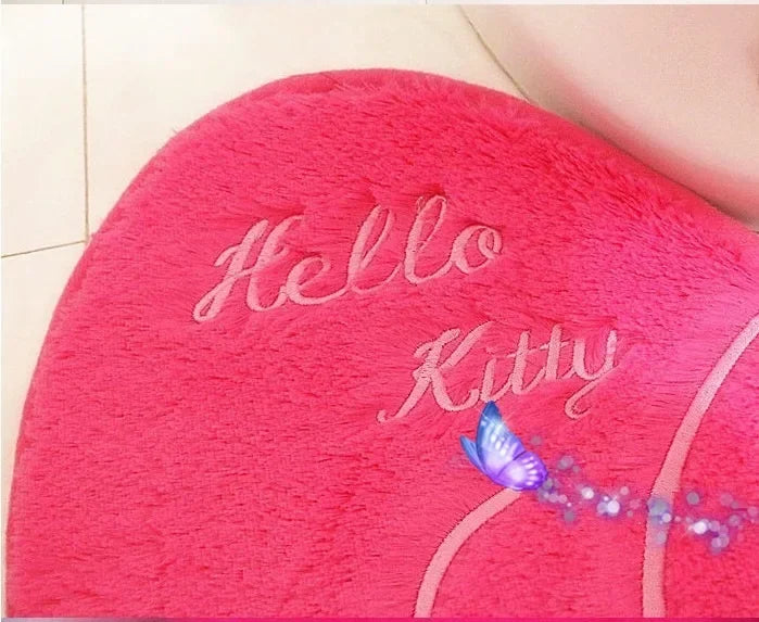 Hello Kitty 3-Piece Toilet Seat Cushion Set – Sanrio Plush Winter Bathroom Cover Set for Home Use