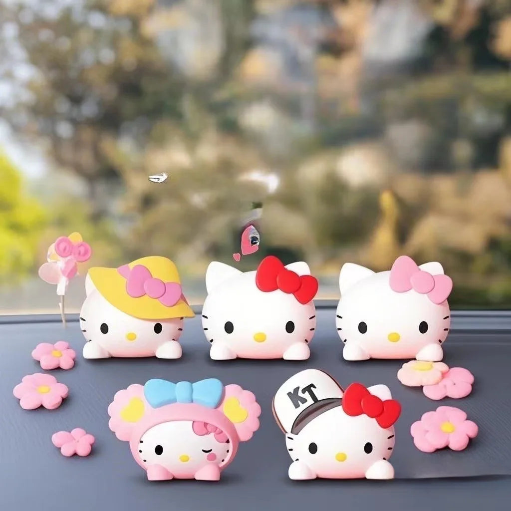 Sanrio Hello Kitty 3D Car Air Freshener Ornament - Kawaii Cute Motorbike Desk Decoration Gift for Girls Birthday Present