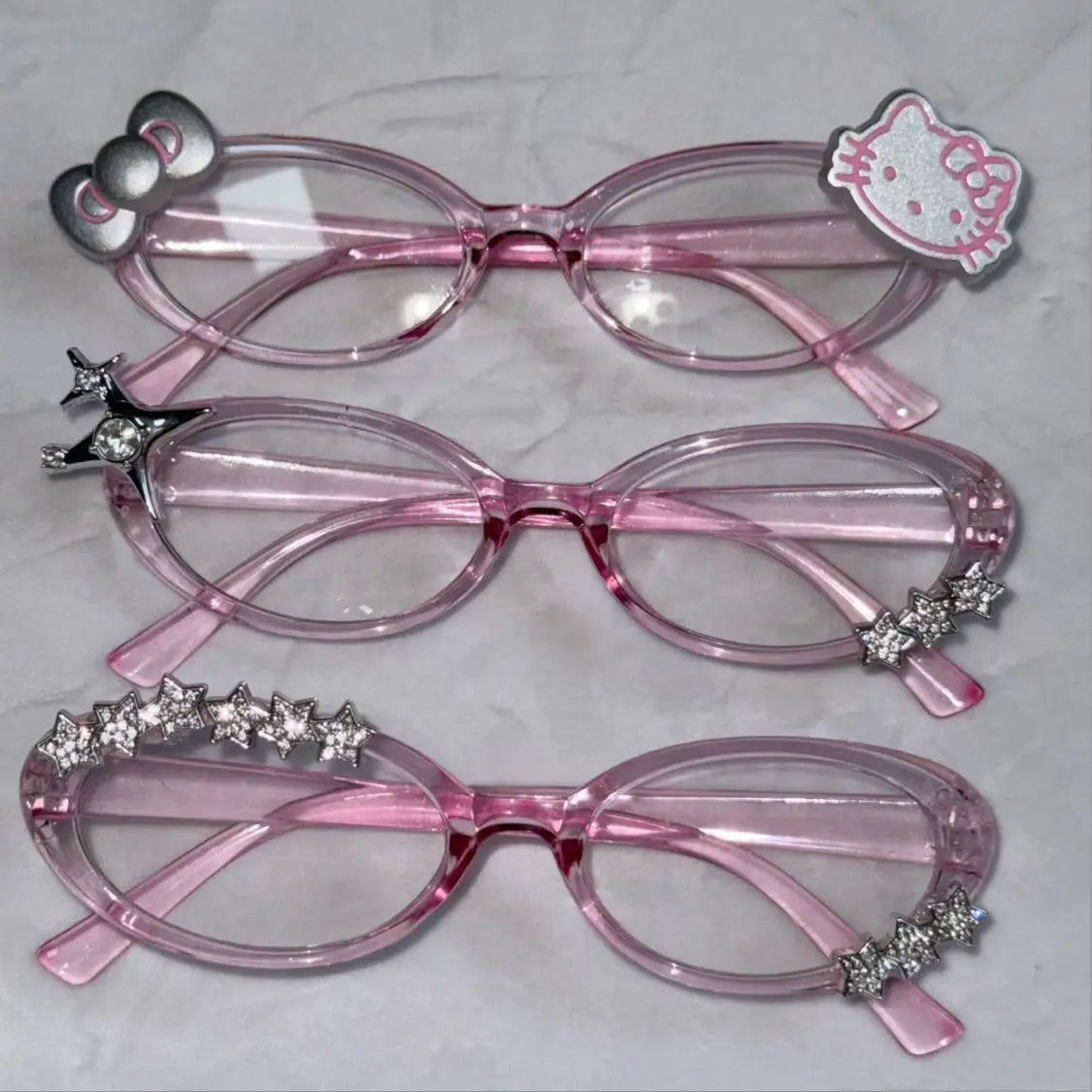 Hello Kitty Glasses Fashion Trend Personality Take Pictures Decorative Glasses Originality Cartoon Subculture Y2k Eyeglass Frame