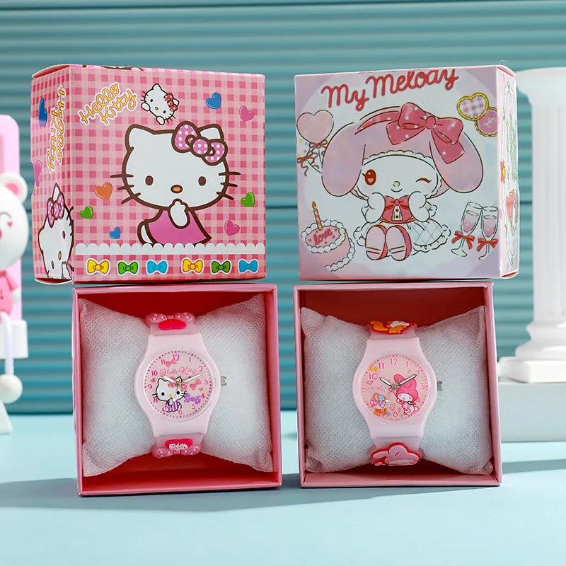 Hello Kitty 3D Cartoon Kids Watch – Waterproof Quartz Wristwatch Gift Set for Girls