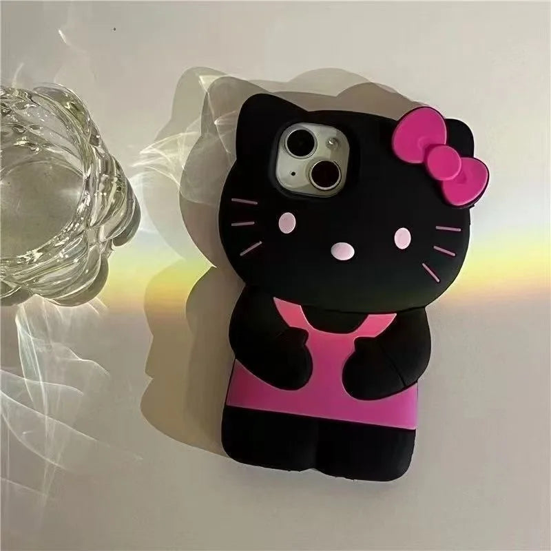 3D Candy Hello Kitty Cartoon Silicon Soft Phone Case for iPhone 17 16 15 Pro Max 14 Plus 12 Pro 13 Mini 11 7 8 X XS XR 4 5S