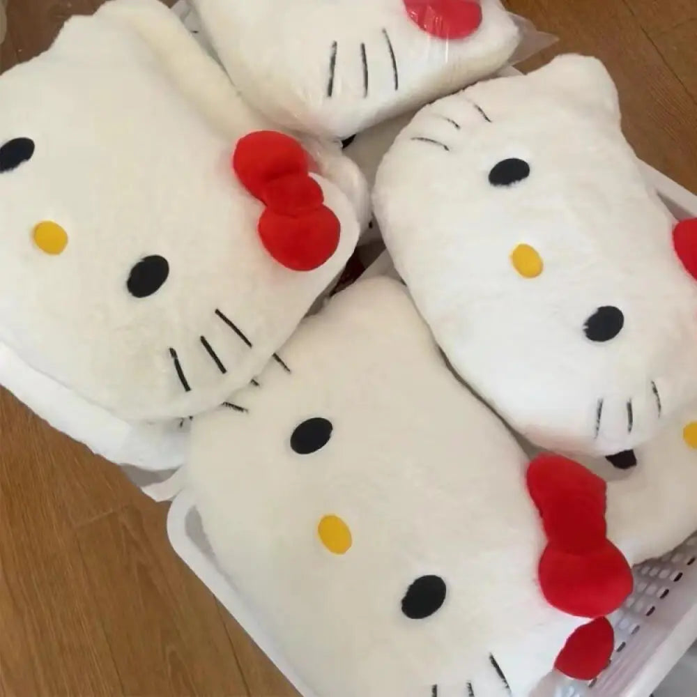 Hello Kitty Plush Head Pillow – Cute Cartoon Cushion for Sofa, Bed, Car & Nap Time Comfort