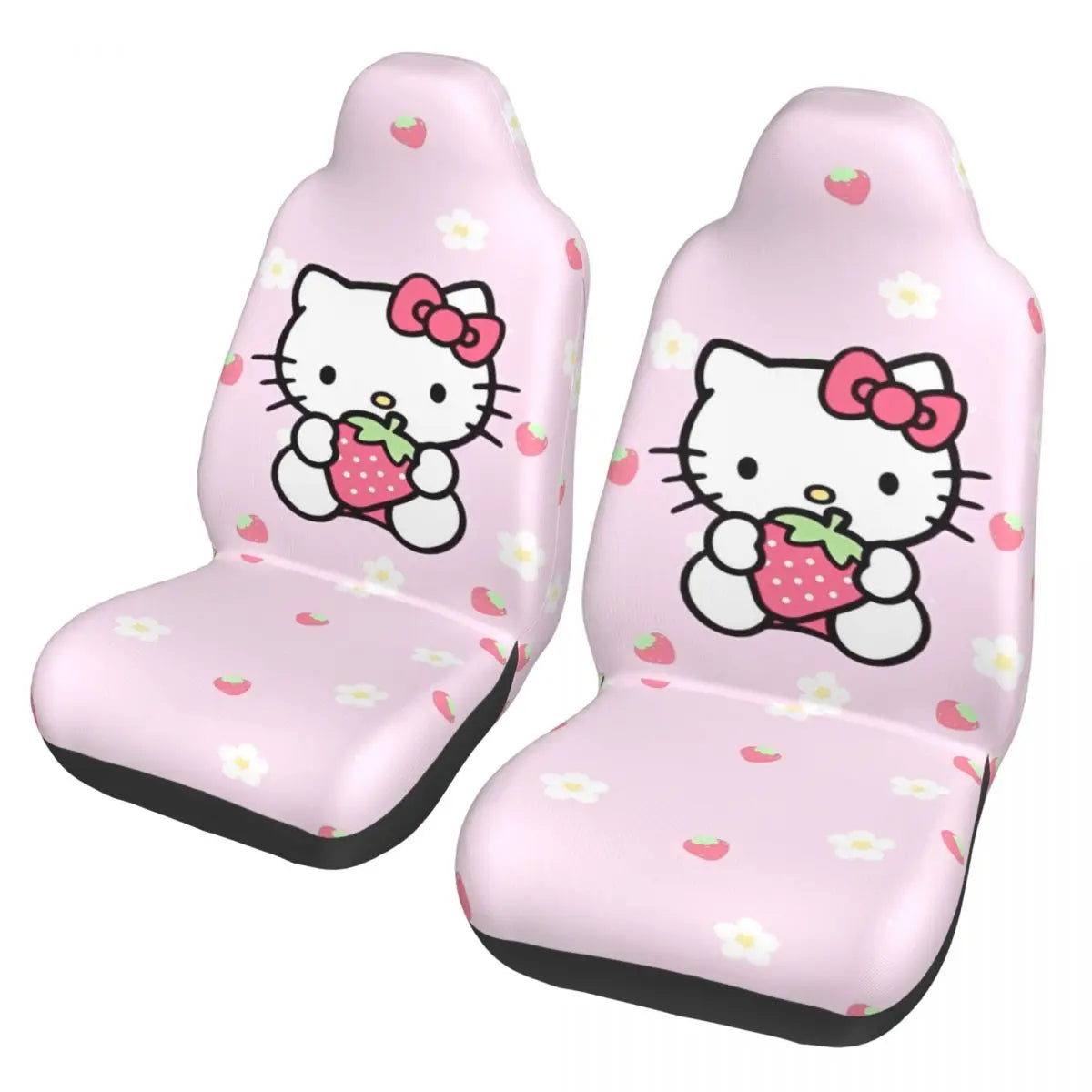 Hello Kitty Pink Leopard Car Seat Cover – Universal Four Seasons Seat Protector Cushion for Cars