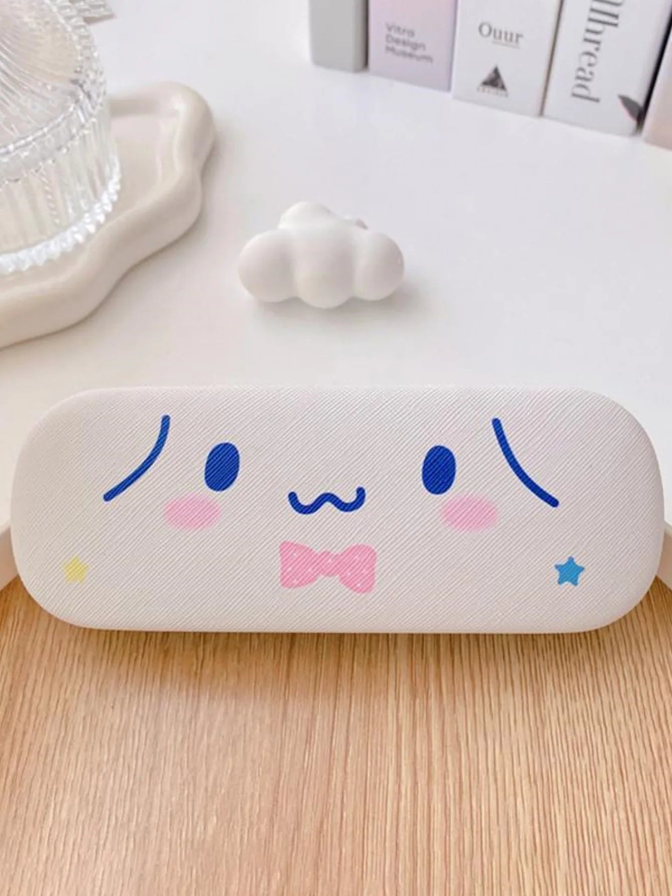 3pcs Hello Kittys glasses case and cloth Pink cat head design Soft microfiber Used to clean and put  glasses, mobile phones