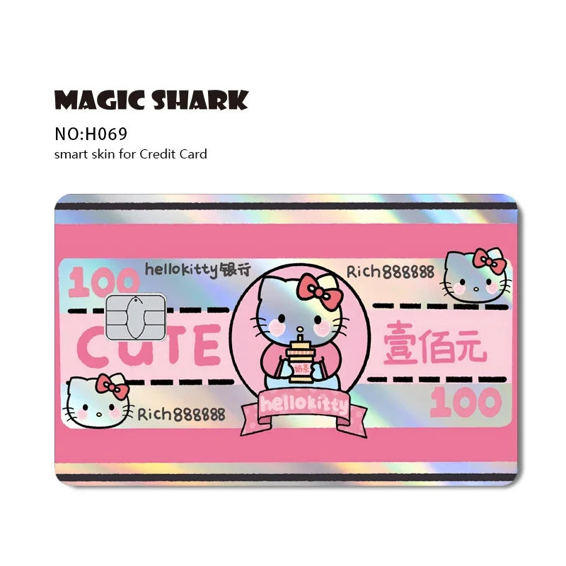 Hello Kitty & Kuromi Holographic Laser Shiny Card Skin Sticker for Debit & Credit Cards 💳🎀