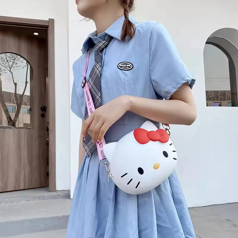 Hello Kitty 3D Crossbody Bag – Kawaii Small Messenger Phone Purse (11cm / 19cm) for Women & Girls