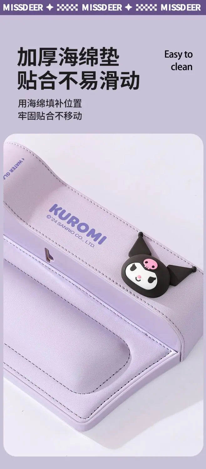 Cute Sanrio HelloKitty 2026 Car Storage Organizer for Seat Gap Kuromi My Melody Cartoon Anime Kawaii Phone and Trash Holder