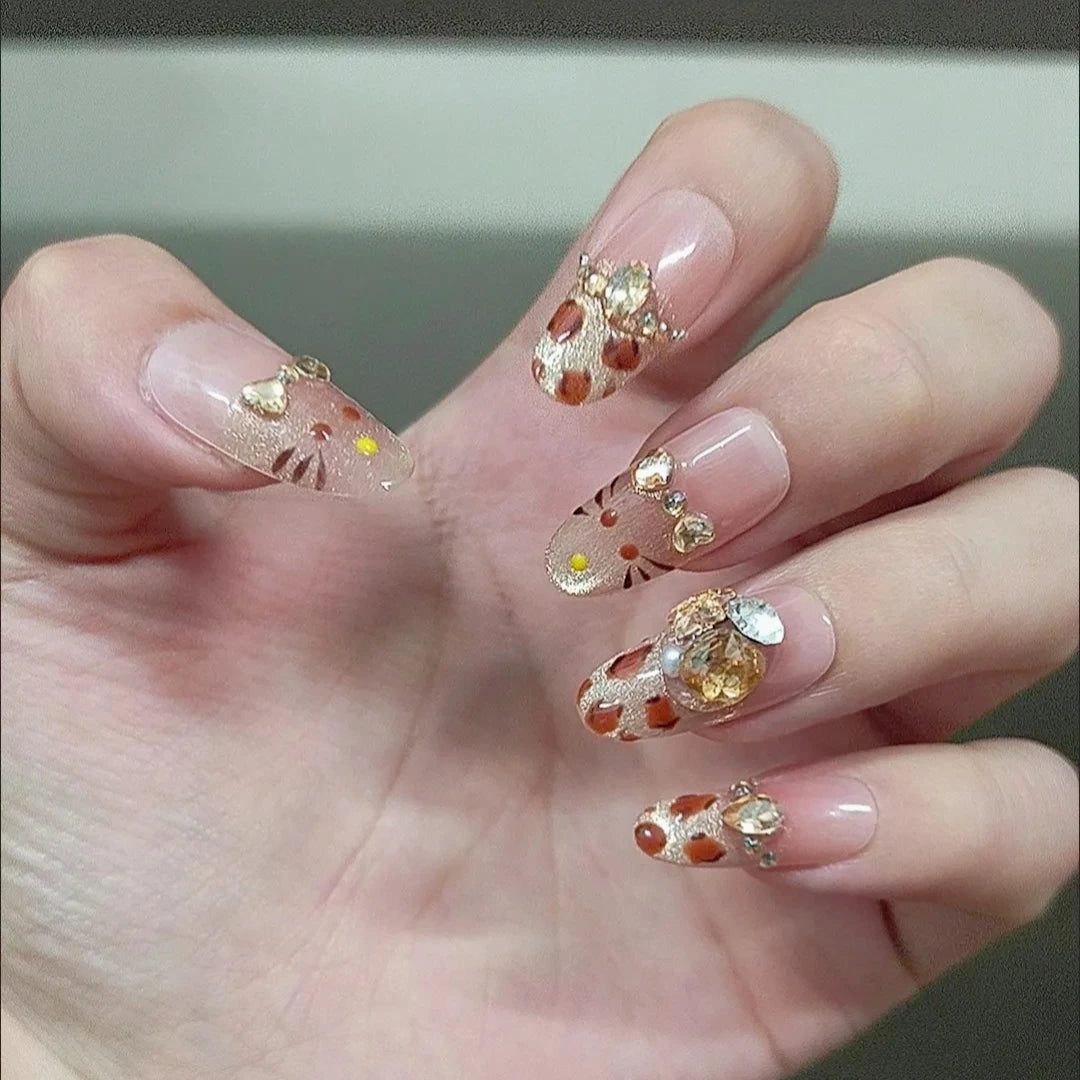 Hello Kitty Handmade Press-On Nails – Pink My Melody & Cinnamoroll Anime Nails – Detachable 3D Nail Art Decoration Set