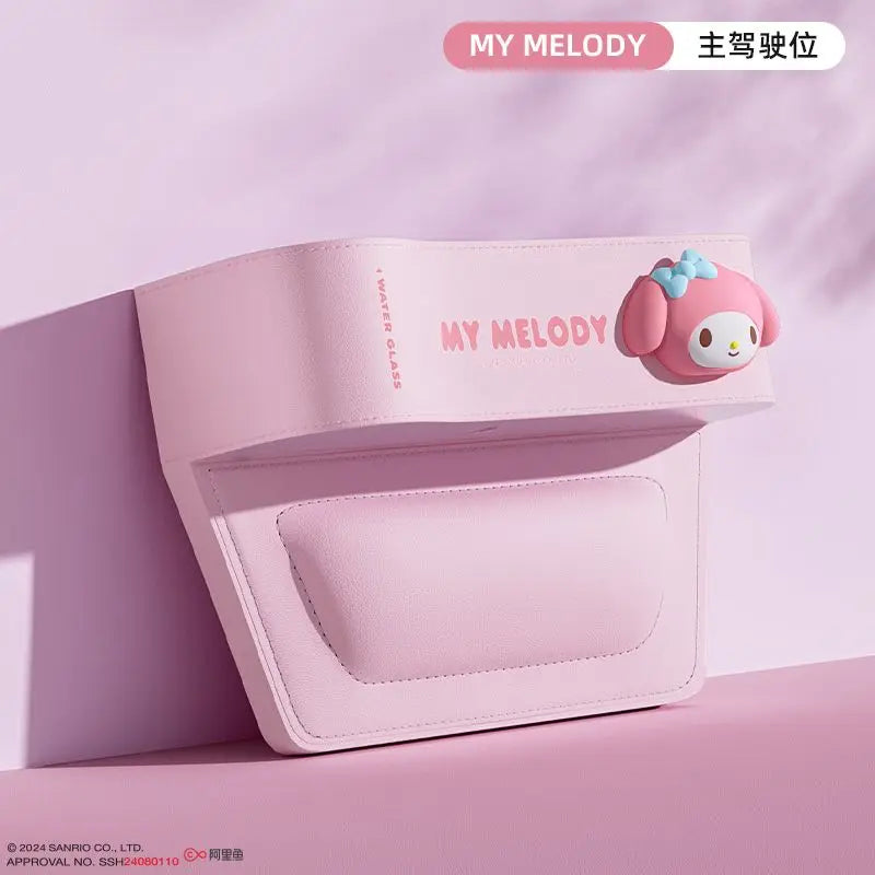 Cute Sanrio HelloKitty 2026 Car Storage Organizer for Seat Gap Kuromi My Melody Cartoon Anime Kawaii Phone and Trash Holder