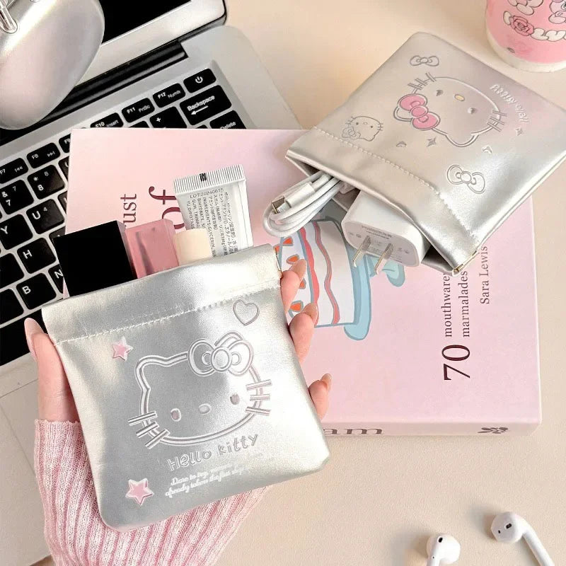 Hello Kitty Organizer Pouch – Portable Makeup, Earphone & Travel Storage Bag