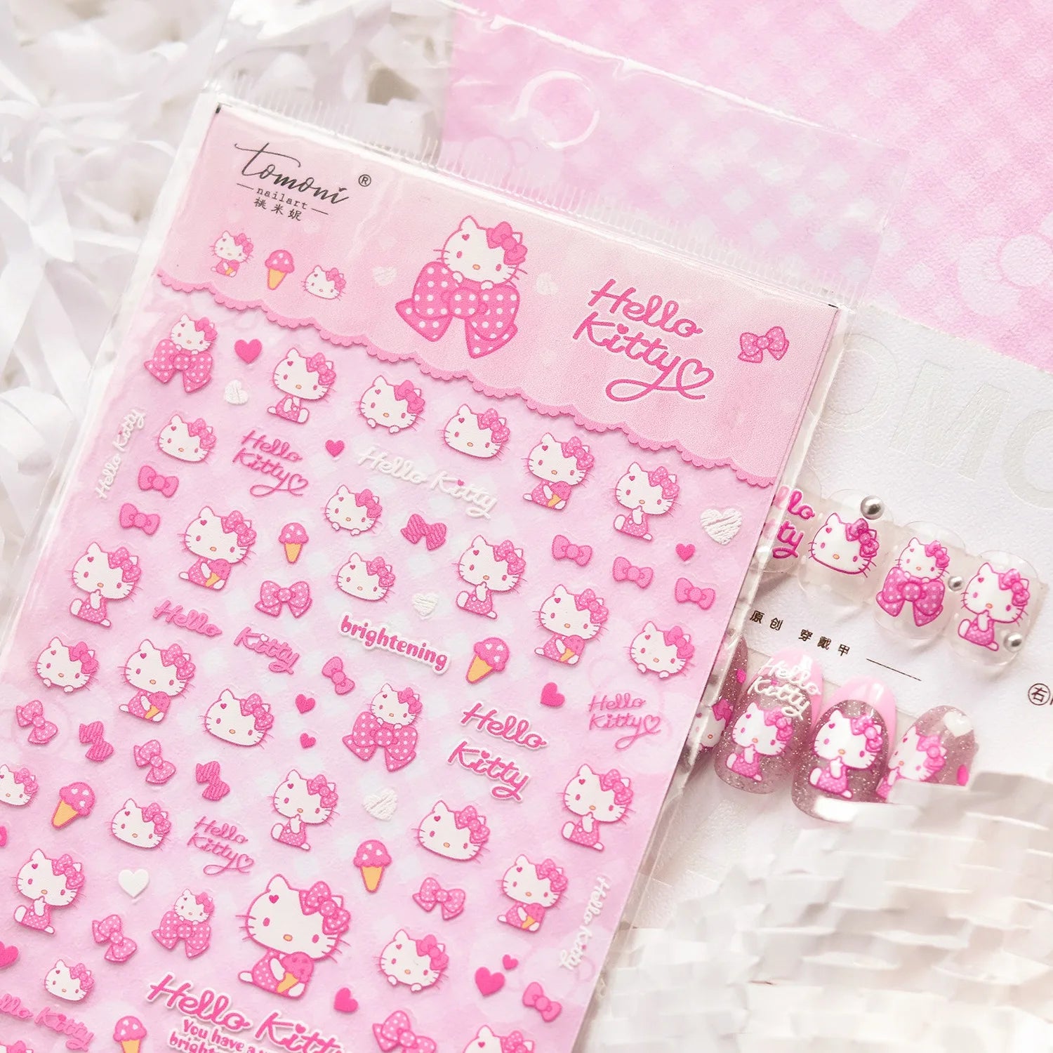 1PCS New Color Laser Hello Kitty Cartoon 5D Nail Stickers Sanrio Cinnamoroll Pochacco Nail Art Supplies DIY Nail Art Stickers