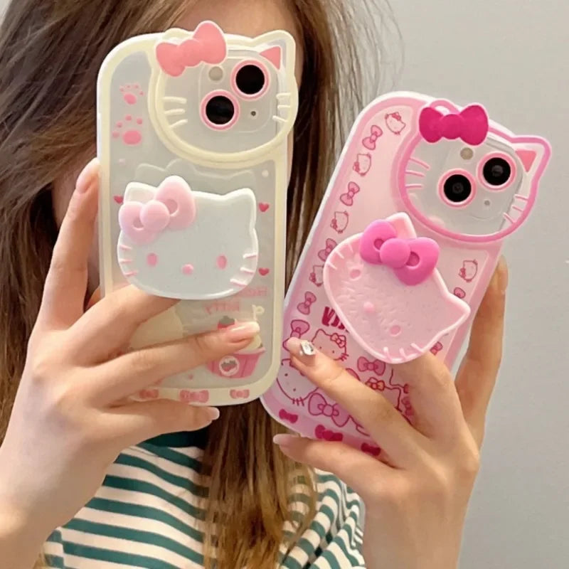 Hello Kitty Stand Phone Case – Y2K Shockproof Kickstand Cover for iPhone 7/8 Plus, X/XS, XR, 11, 12, 13, 14, 15, 16 & 17 Pro Max