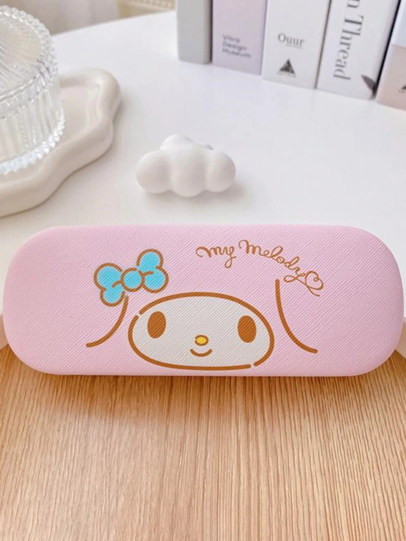 3pcs Hello Kittys glasses case and cloth Pink cat head design Soft microfiber Used to clean and put  glasses, mobile phones