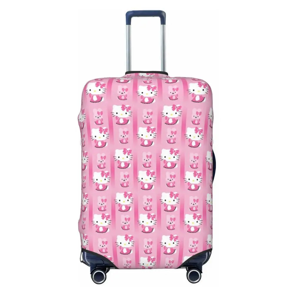 Custom Girls Kitten Classical Printing Luggage Cover Elastic Cute KT Cat Travel Suitcase Protective Covers Fits 18-32 Inch