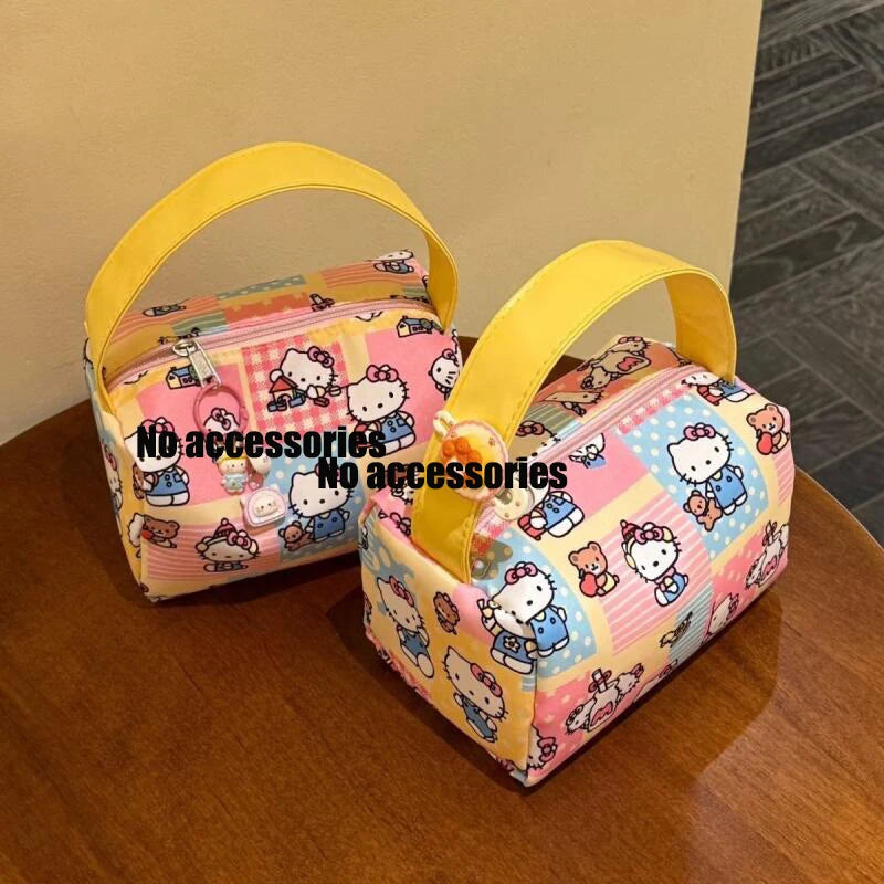 Hello Kitty Cartoon Makeup Bag – Portable Travel Toiletry & Cosmetic Handbag for Women and Girls